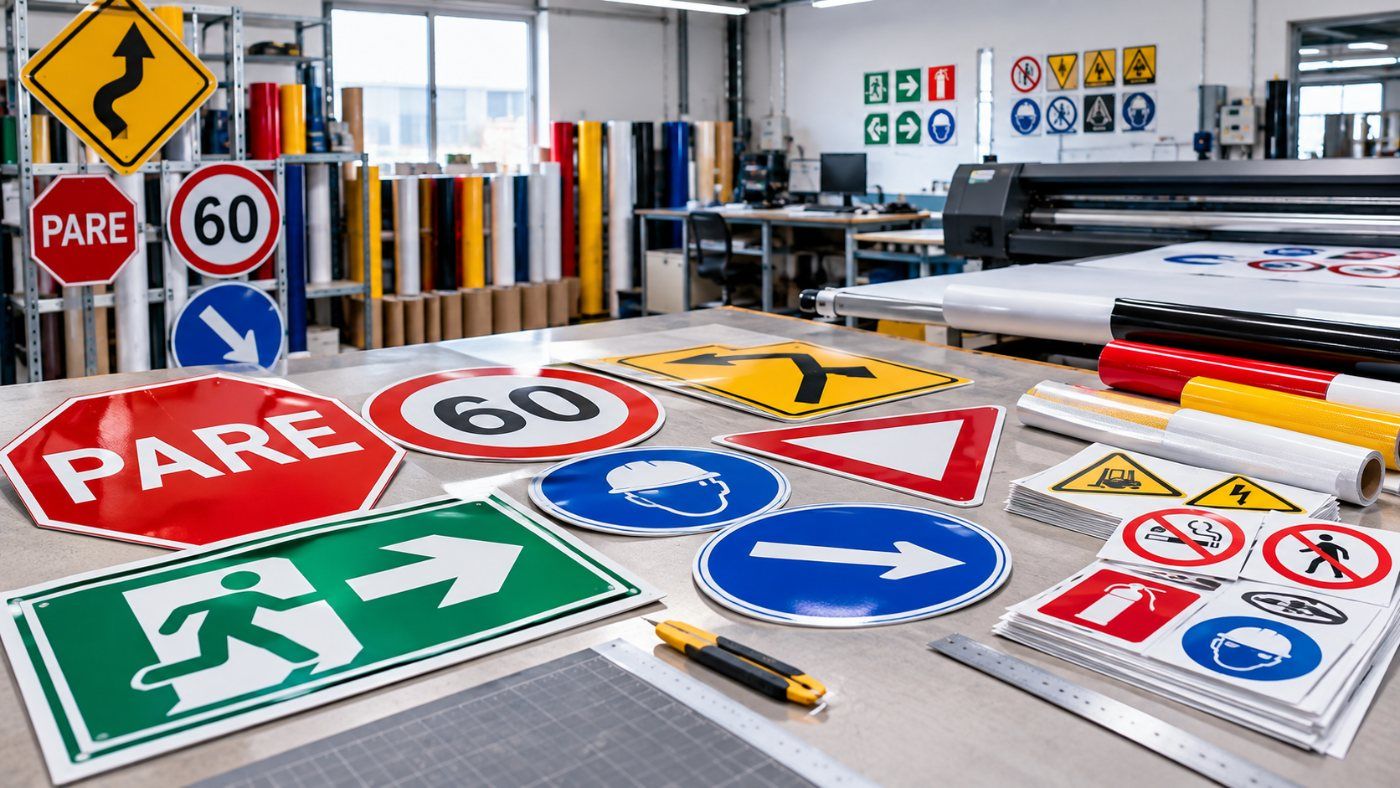 Señalética de seguridad industrial instalada